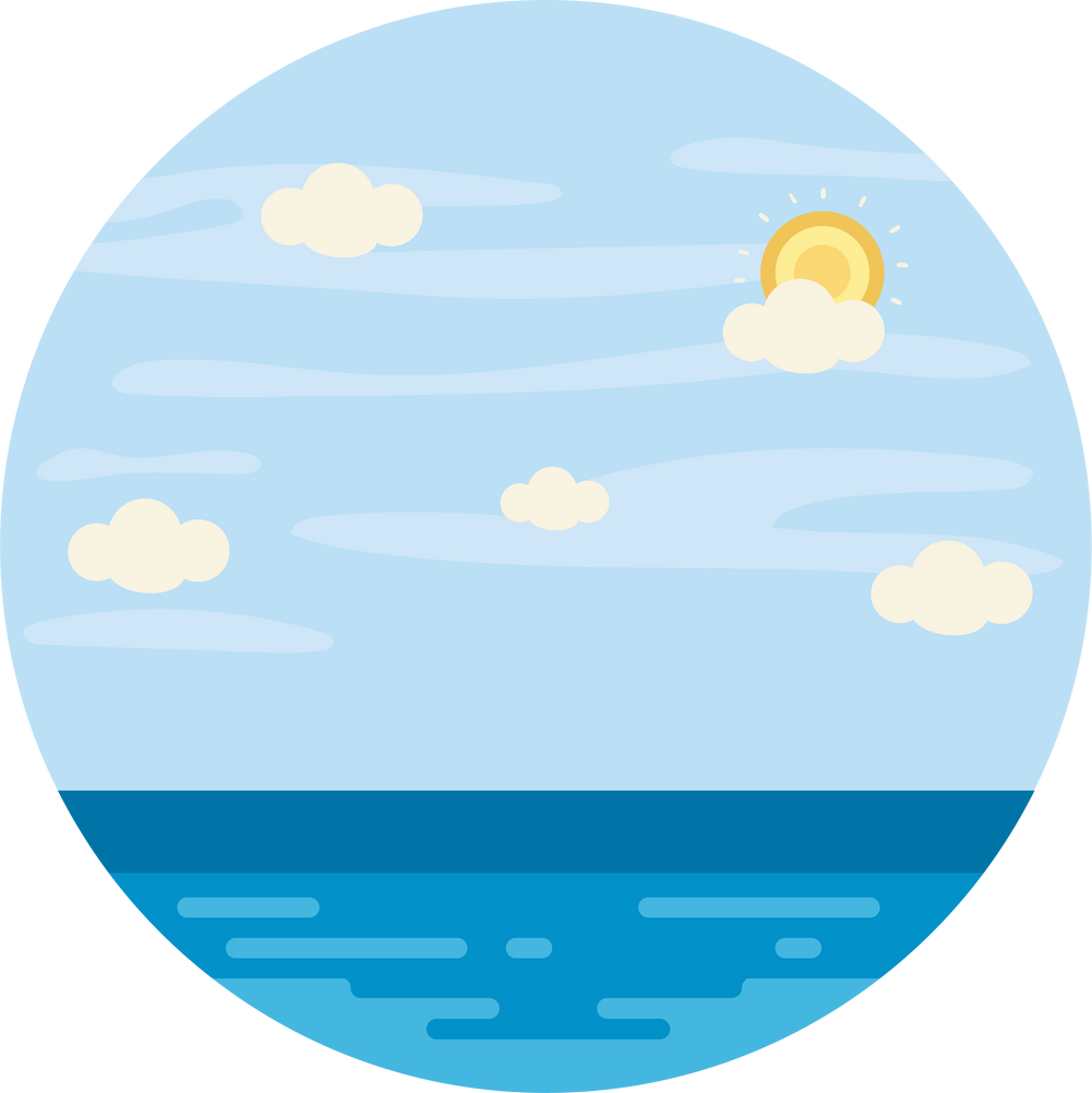 Blue Sky And Sea Water Round Sticker