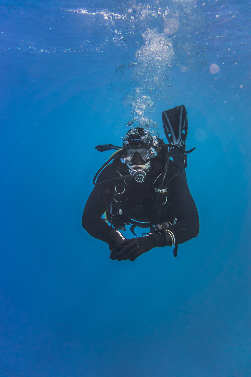 Scuba Diver Under Water