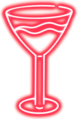 Red neon alcohol drink